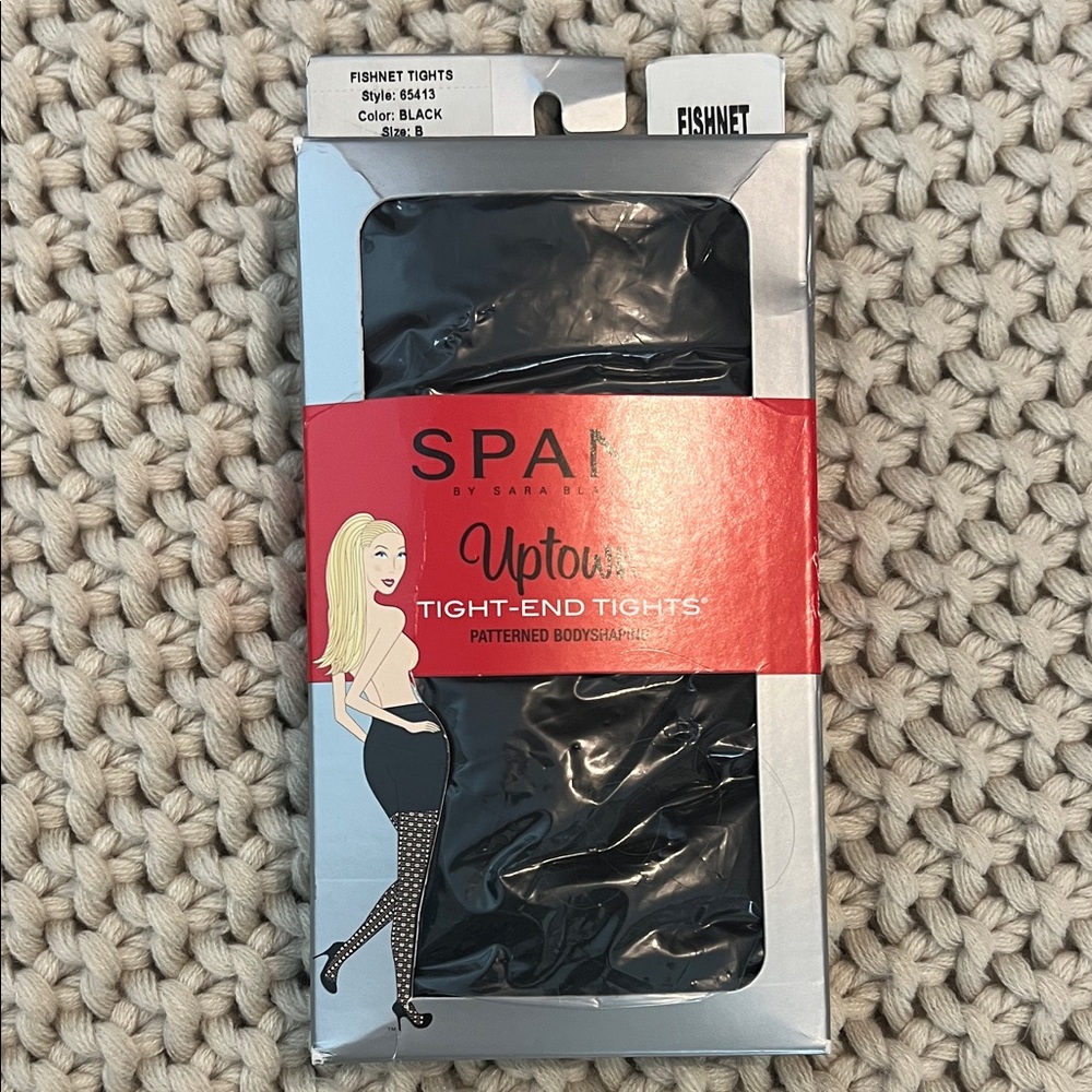 NIB Spanx Uptown Tight End Fishnet Tights- Black Size B